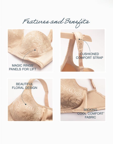 Playtex Women's 18 Hour Ultimate Lift & Support Wirefree Bra – Black, 44B