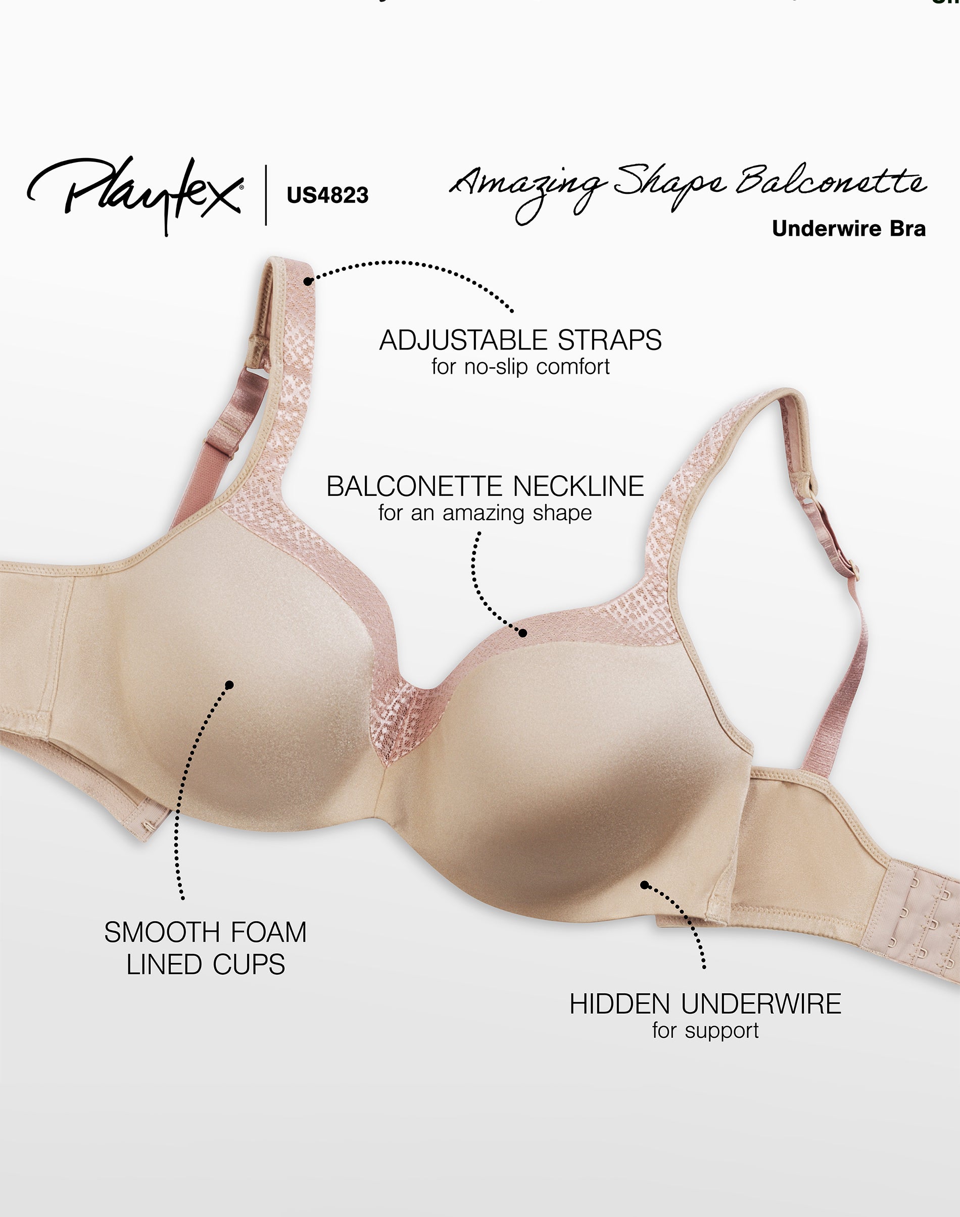 Playtex Secrets Underwire Smoothing Balconette T-Shirt Bra